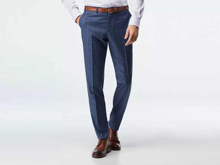 Harrogate Windowpane Light Blue Suit