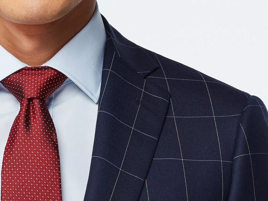 Harrogate Windowpane Navy With Blue Suit