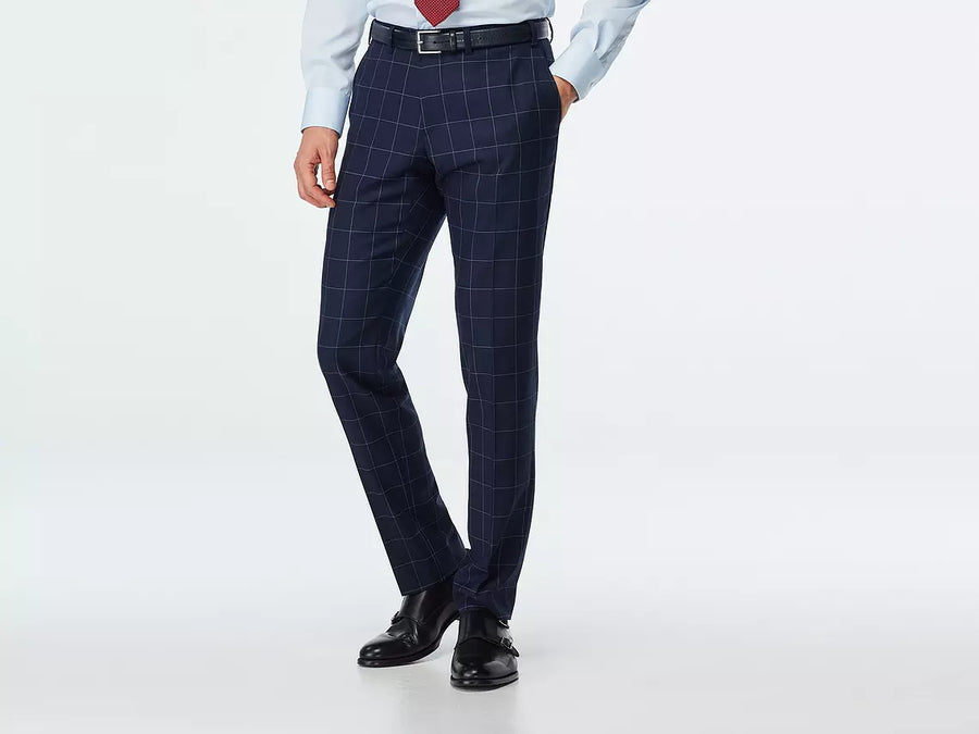Harrogate Windowpane Navy With Blue Suit