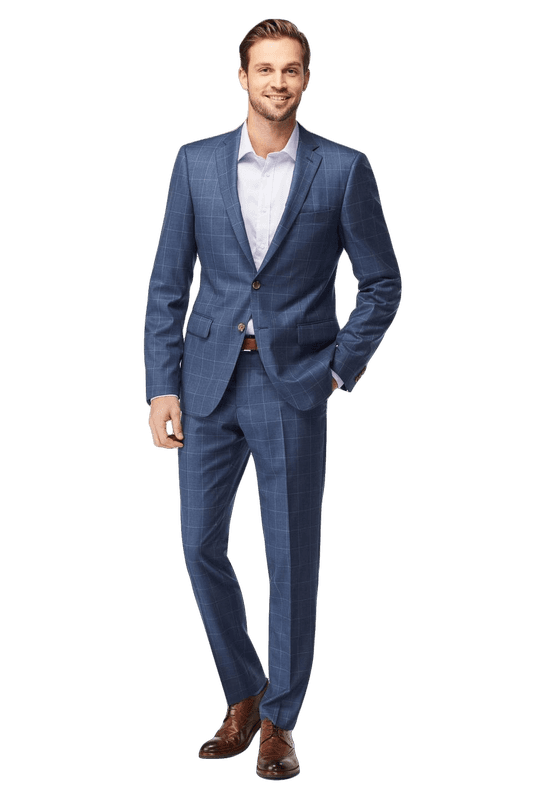 Harrogate Windowpane Light Blue Suit