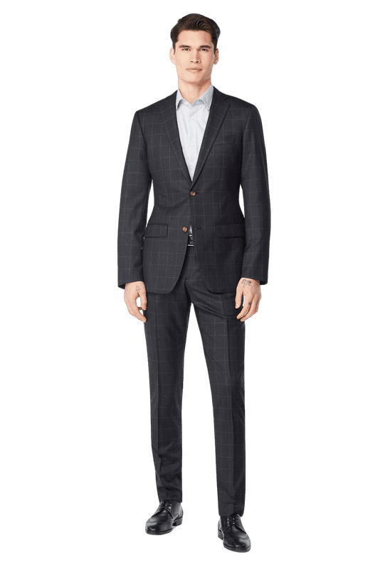 Harrogate Windowpane Charcoal Suit