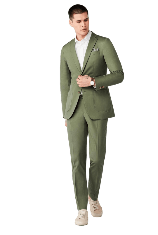 Hartley Cotton Stretch Olive Suit